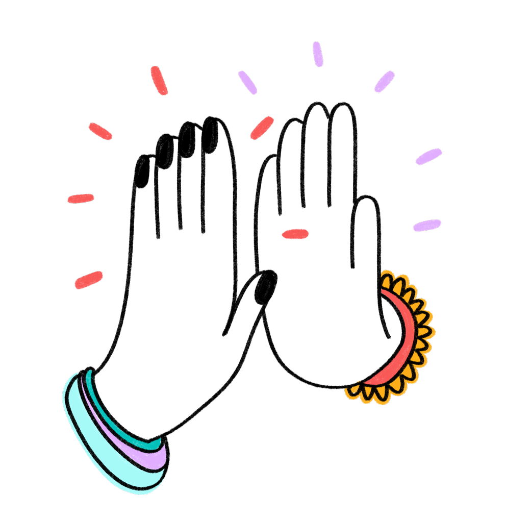 Illustration of hands doing a high-five