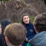 An employee of Chester Zoo speaks to a group of young people at the Zoo.