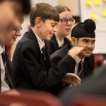 Young people taking part in a school based training activity.