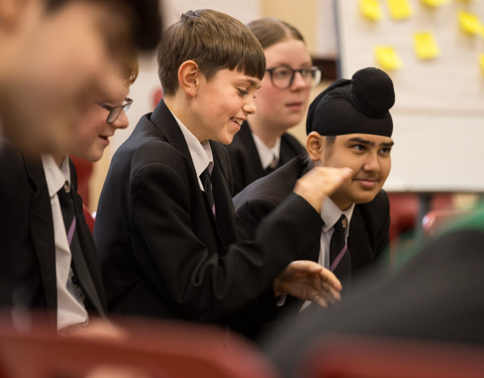 Young people taking part in a school based training activity.